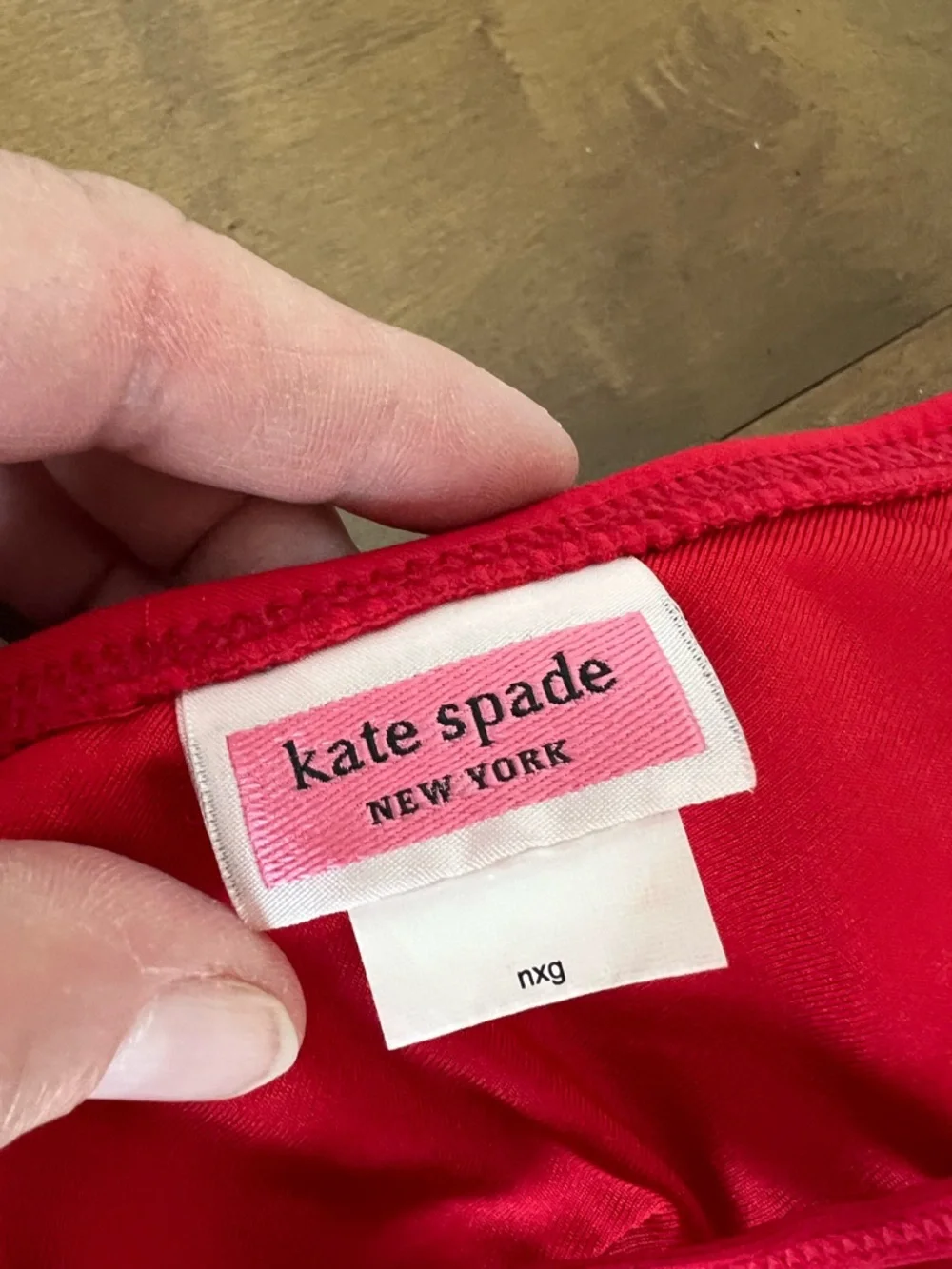 💕 Kate Spade Vibrant Red Mini Ruffle French Bikini Set Size 8 - Picture 7 of 9